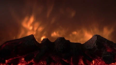 Electric Fireplace Stock Footage 56862593