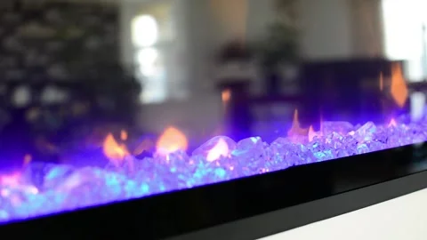 Electric fireplace at home Stock-Footage 150822585