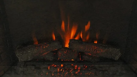 Electric fireplace. Interior design Stock Footage 98731530