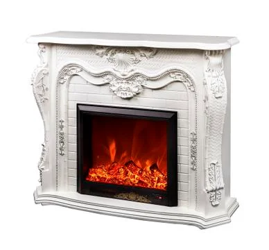Electric fireplace Stock Photos