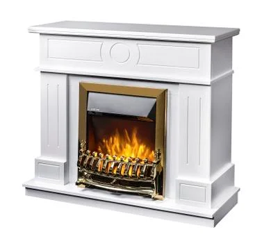 Electric fireplace Stock Photos