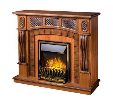 Electric fireplace Stock Photos