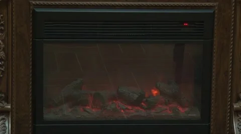 Electric fireplace on the wall Stock Footage 55795671