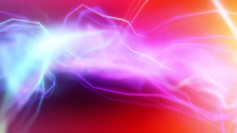 Electric Flash Bright Bolts Lines Flow and Flickering on Colored Background Stock Footage 195098484