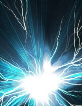 Electric flash of lightning on a dark Stock Illustration