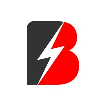 Electric Flash Power Initial B Lettermark Symbol Design Stock Illustration
