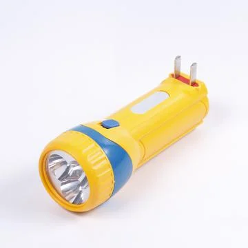Electric flashlight isolated on white Stock Photos