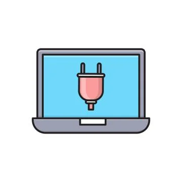 Electric flat color icon Stock Illustration