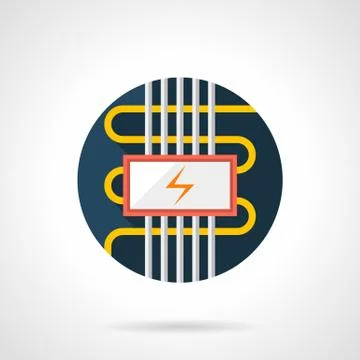 Electric floor heating round flat vector icon Ilustración de archivo