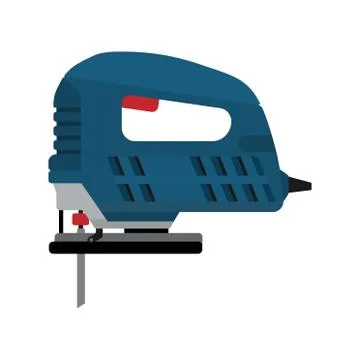 Electric fretsaw tool vector flat illustration Stock Illustration