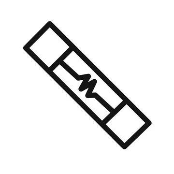 Electric fuse icon linear vector graphics sign 스톡 일러스트