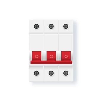 Electric fuse vector Automatic circuit breaker with voltage protection system Ilustración de archivo