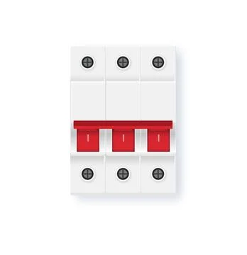 Electric fuse vector Automatic circuit breaker with voltage protection system Stock Illustration