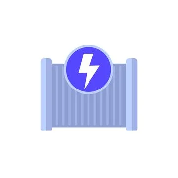 Electric gate icon, flat vector design Stock Illustration