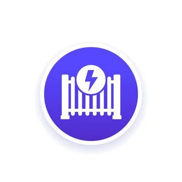 Electric gate, round vector icon Stock Illustration