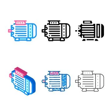 Electric generator color icon vector forms Stock Illustration