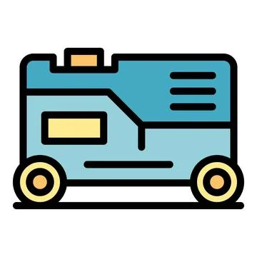 Electric generator icon vector flat Stock Illustration