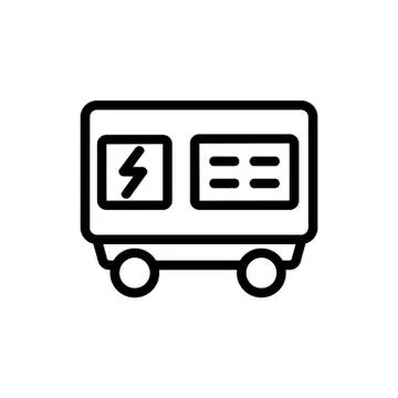 Electric generator icon vector outline illustration Illustrazione stock
