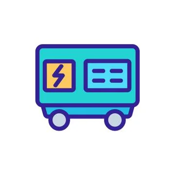 Electric generator icon vector outline illustration Stock Illustration