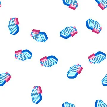Electric generator isometric icon seamless pattern 스톡 일러스트