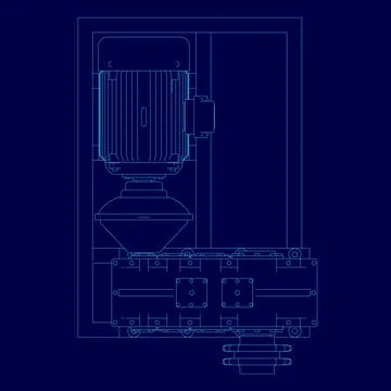 Electric generator motor contour. Vector illustration. Top view. Creative Stock Illustration