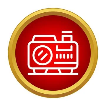 Electric generator producing power supply backup icon Stock Illustration