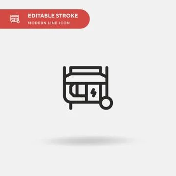 Electric Generator Simple vector icon. Illustration symbol design template fo Illustrazione stock