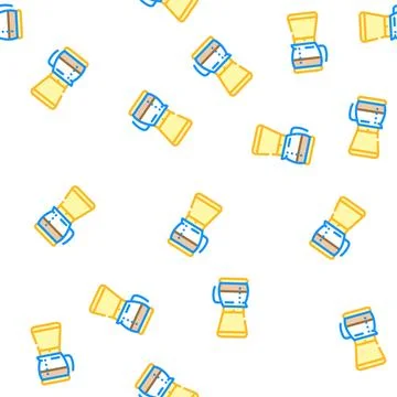 Electric geyser coffee machine vector seamless pattern Stock Illustration