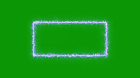 Electric glowing blue rectangular energy frame animation on green screen Stock-Footage 346824319