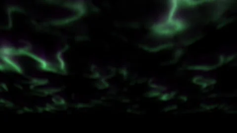 Electric green Aurora Borealis illuminates the midnight sky overlay on black Stock-Footage 265583983