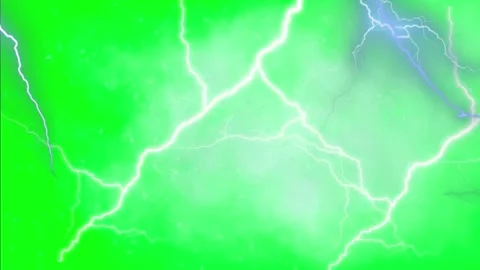 Electric green background with lightning bolts Video stock 338221971
