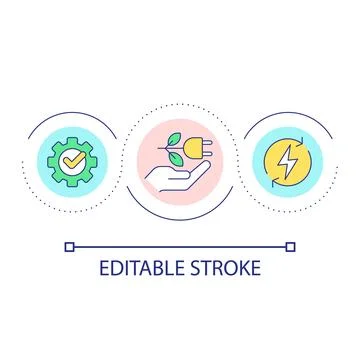 Electric grid load loop concept icon Stock Illustration