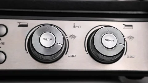 Electric grill buttons close-up. Stock Footage 220741853