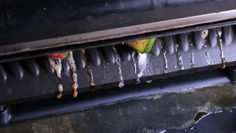 Electric grill with drops of fat close-up. animal fat Stock Footage 162408527