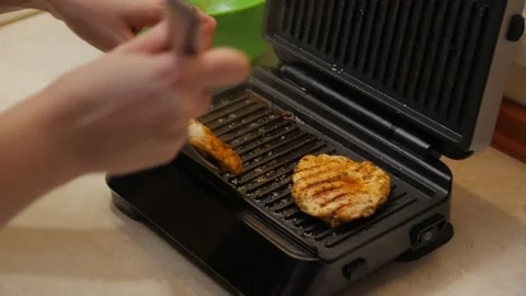 Electric Grill Meat Stock Footage 147974472