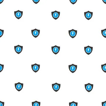 Electric Guard Flat Vector Seamless Pattern Stock Illustration