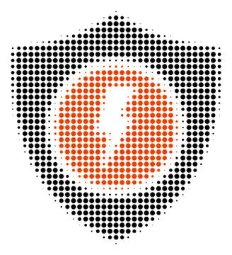 Electric Guard Halftone Icon 스톡 일러스트