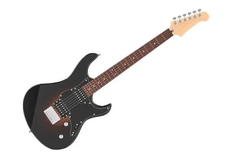 Electric Guitar, 3D rendering Stock Illustration