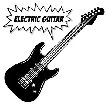Electric guitar 6 strings. Stock Illustration