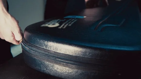 Electric guitar in the case Stock Footage 98615098