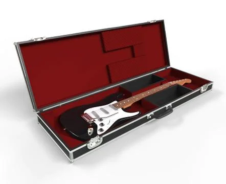 Electric Guitar In Case Illustrazione stock