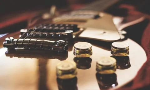 Electric guitar in case Stock Photos
