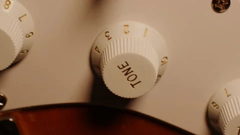 Electric Guitar Closeup Camera Move; Zoom Out 4K Stock Footage 170919464