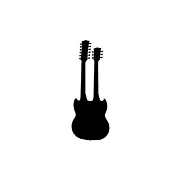 Electric Guitar Double Neck Silhouette Illustrazione stock