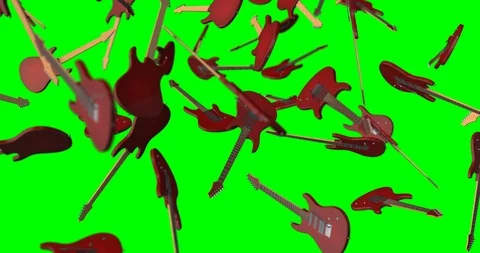 Electric Guitar falling slow motion Stock Footage 105180931