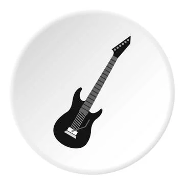 Electric guitar icon circle Stock Illustration