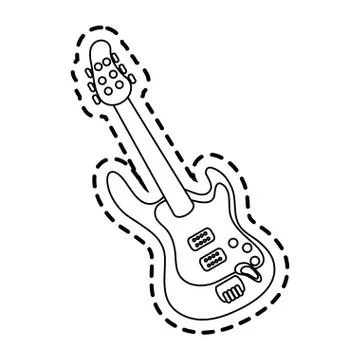 Electric guitar icon image 库存插图