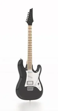 Electric guitar isolated on white background. 3D illustration Illustrazione stock