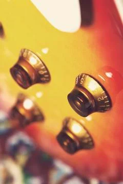 Electric guitar knobs Stock Photos