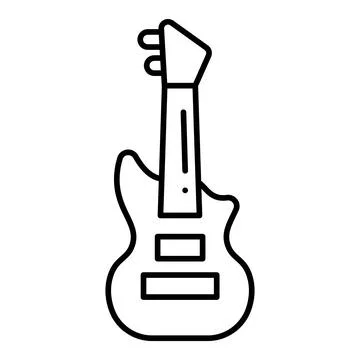 Electric Guitar Line Icon Illustrazione stock